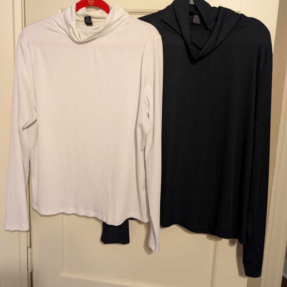 2 Shein 4X Ribbed Turtleneck Tops